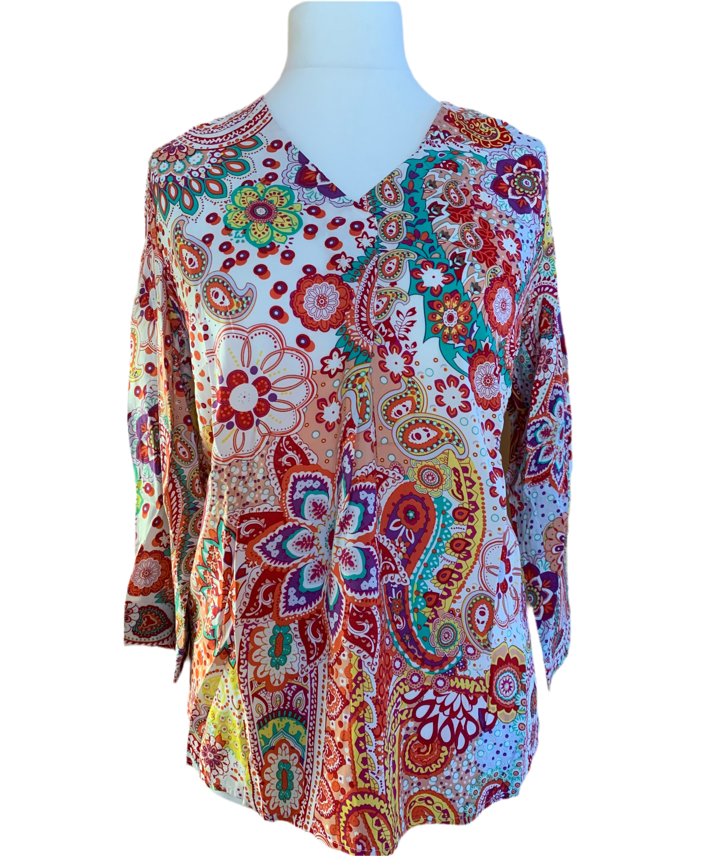 Tunika-Bluse von Navigazione mit Paisley und Blumen Muster