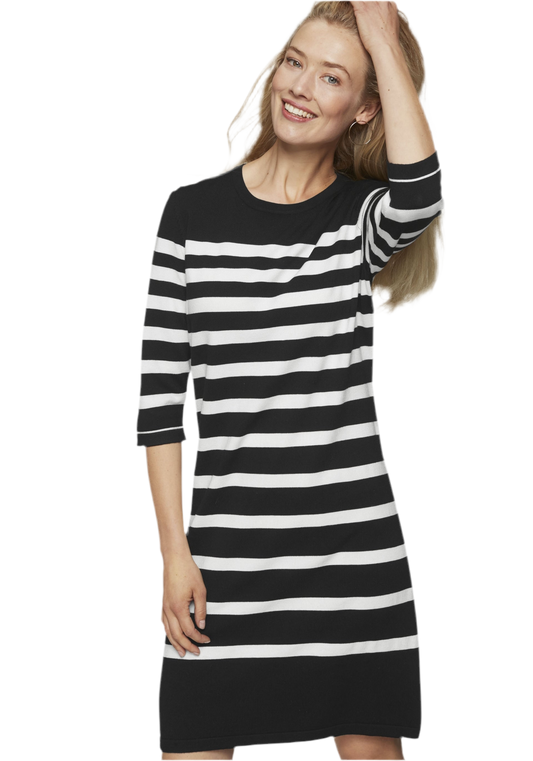Kleid Navigazione schwarz weiß gestreift 