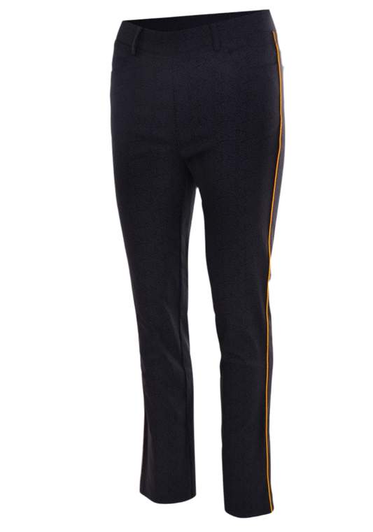 Navigazione Damen Stretch Hose - gemustert mit Ziersteifen