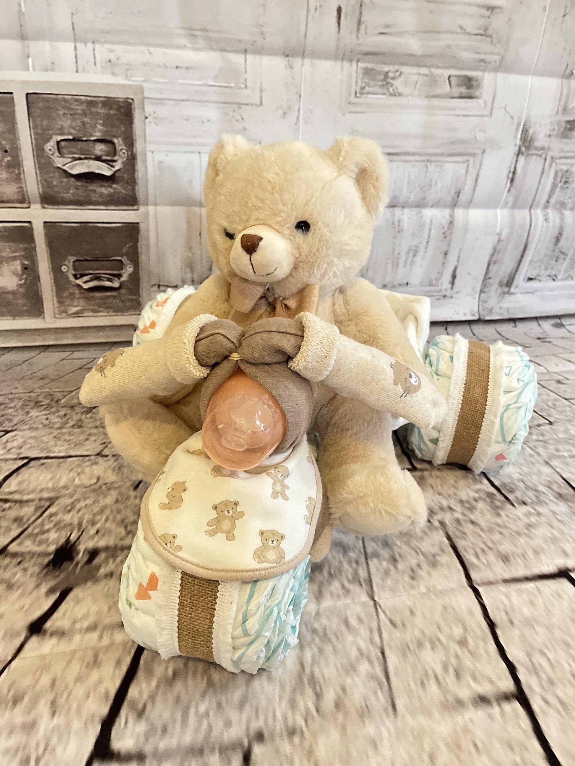 Windeltorte Trike mit Teddybaer 